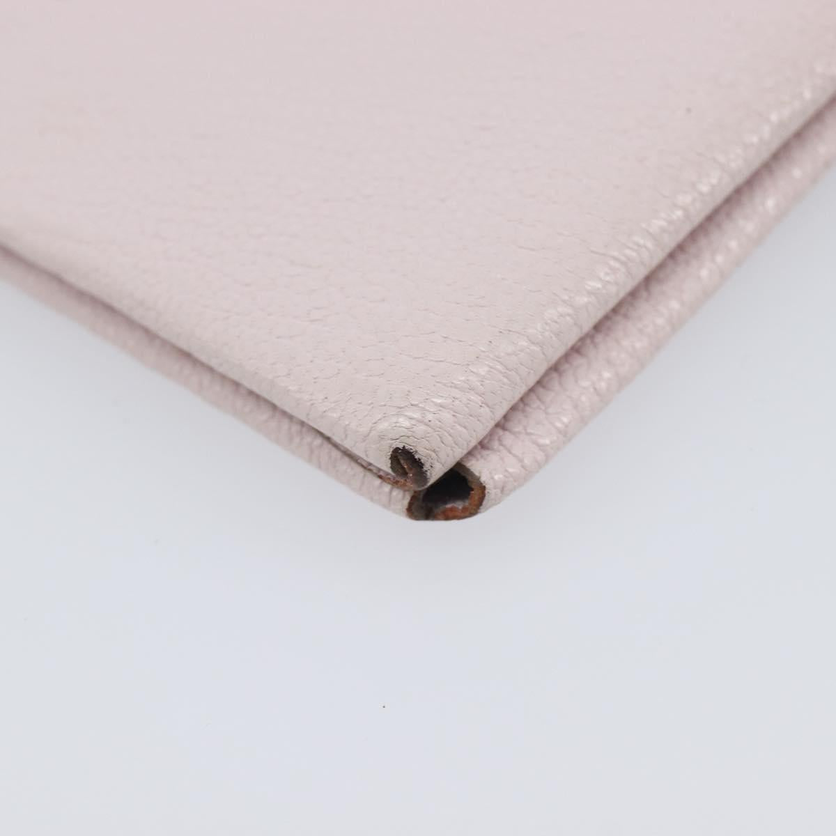 HERMES Calvi Duo Coin Purse Leather Pink Silver Auth 209175