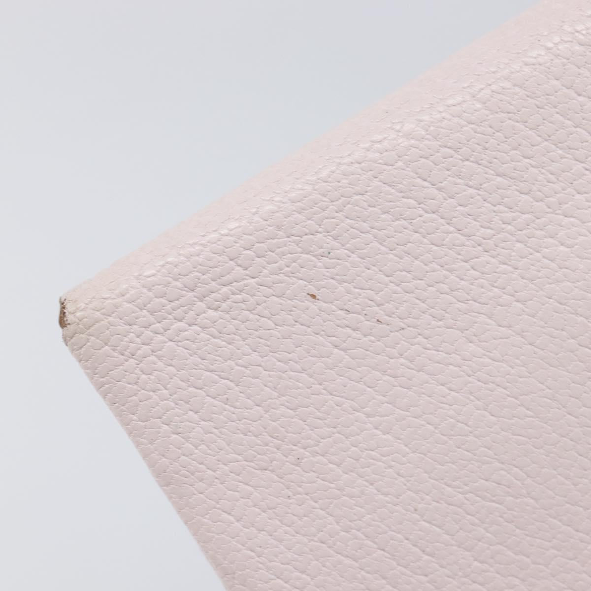 HERMES Calvi Duo Coin Purse Leather Pink Silver Auth 209175