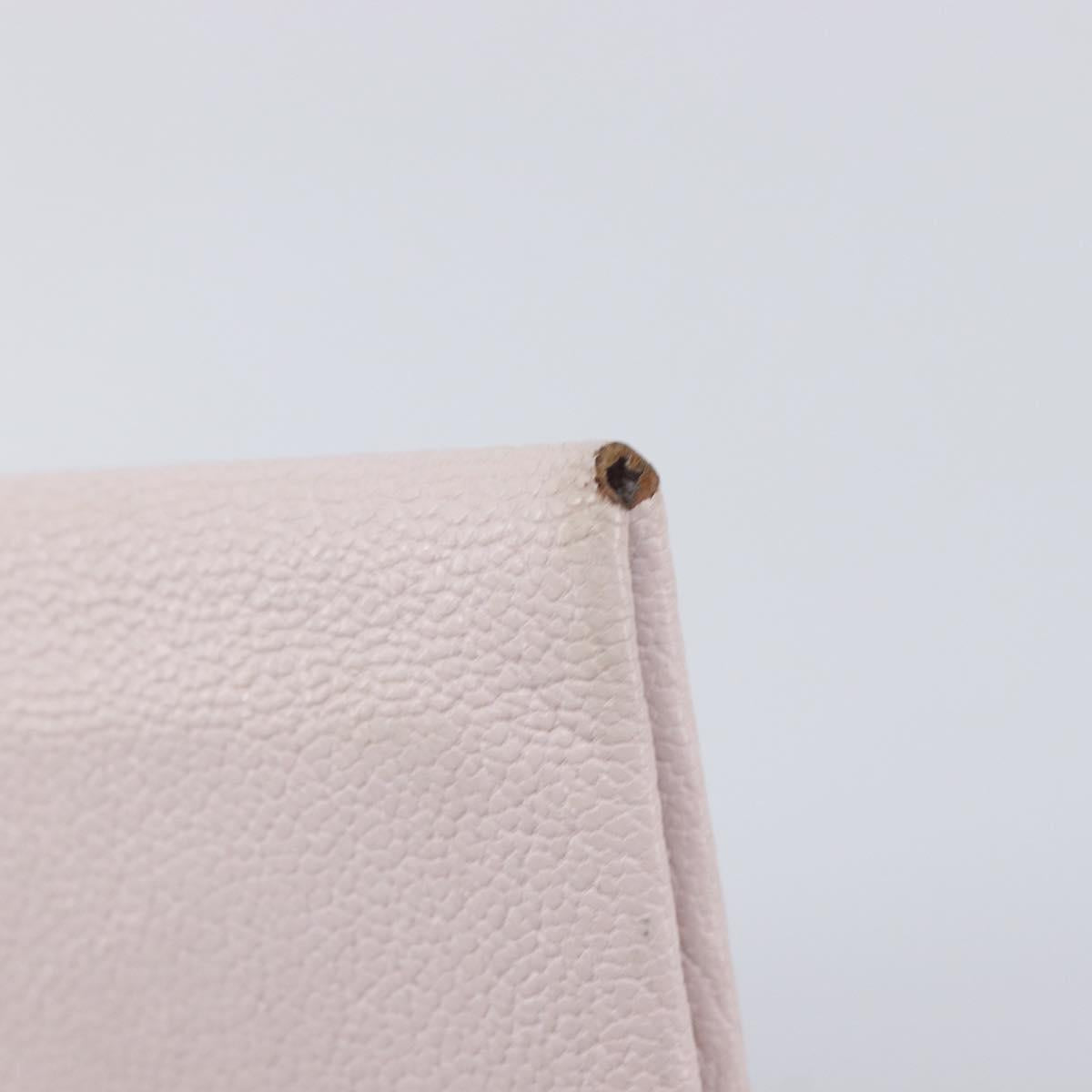 HERMES Calvi Duo Coin Purse Leather Pink Silver Auth 209175