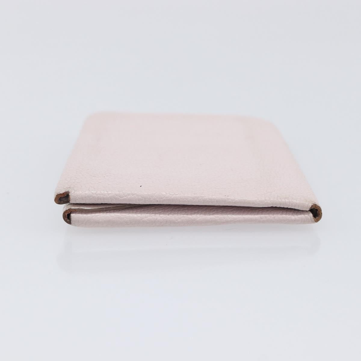 HERMES Calvi Duo Coin Purse Leather Pink Silver Auth 209175