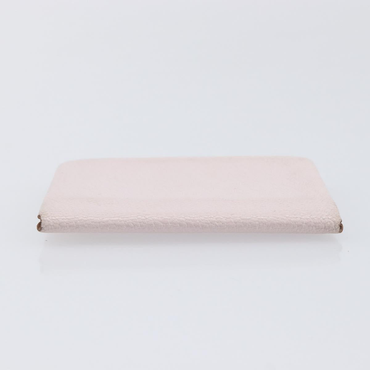 HERMES Calvi Duo Coin Purse Leather Pink Silver Auth 209175