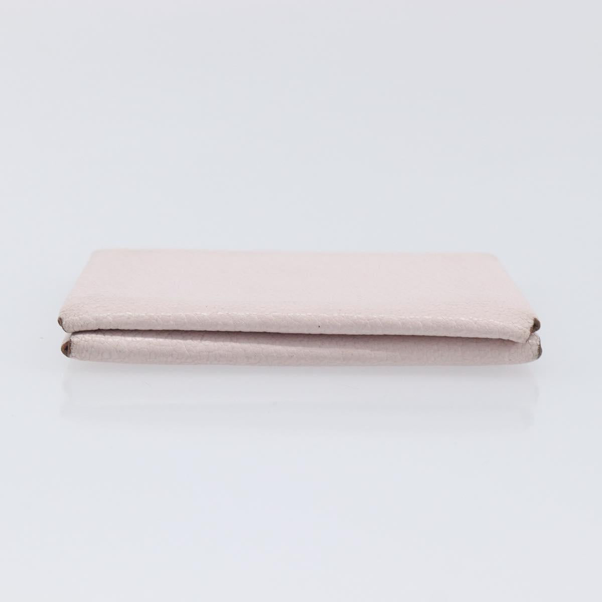 HERMES Calvi Duo Coin Purse Leather Pink Silver Auth 209175