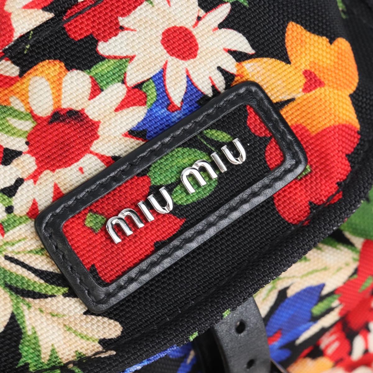 Miu Miu Backpack Canvas Multicolor Silver Auth 209185M