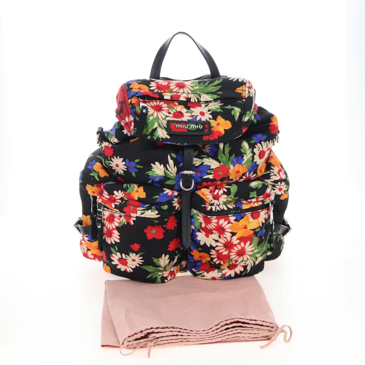 Miu Miu Backpack Canvas Multicolor Silver Auth 209185M