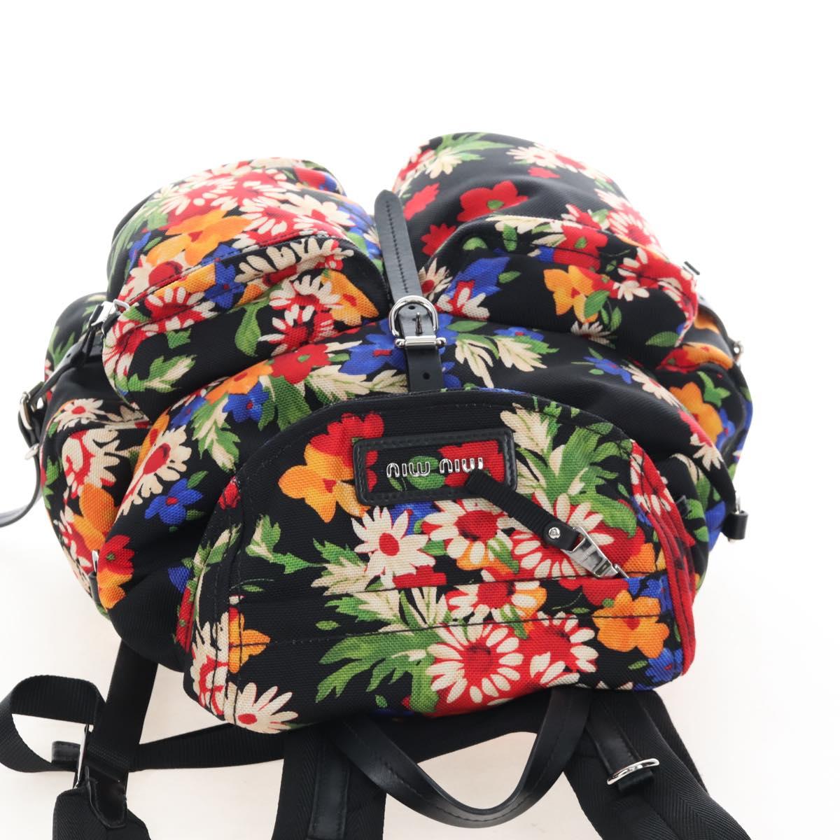Miu Miu Backpack Canvas Multicolor Silver Auth 209185M