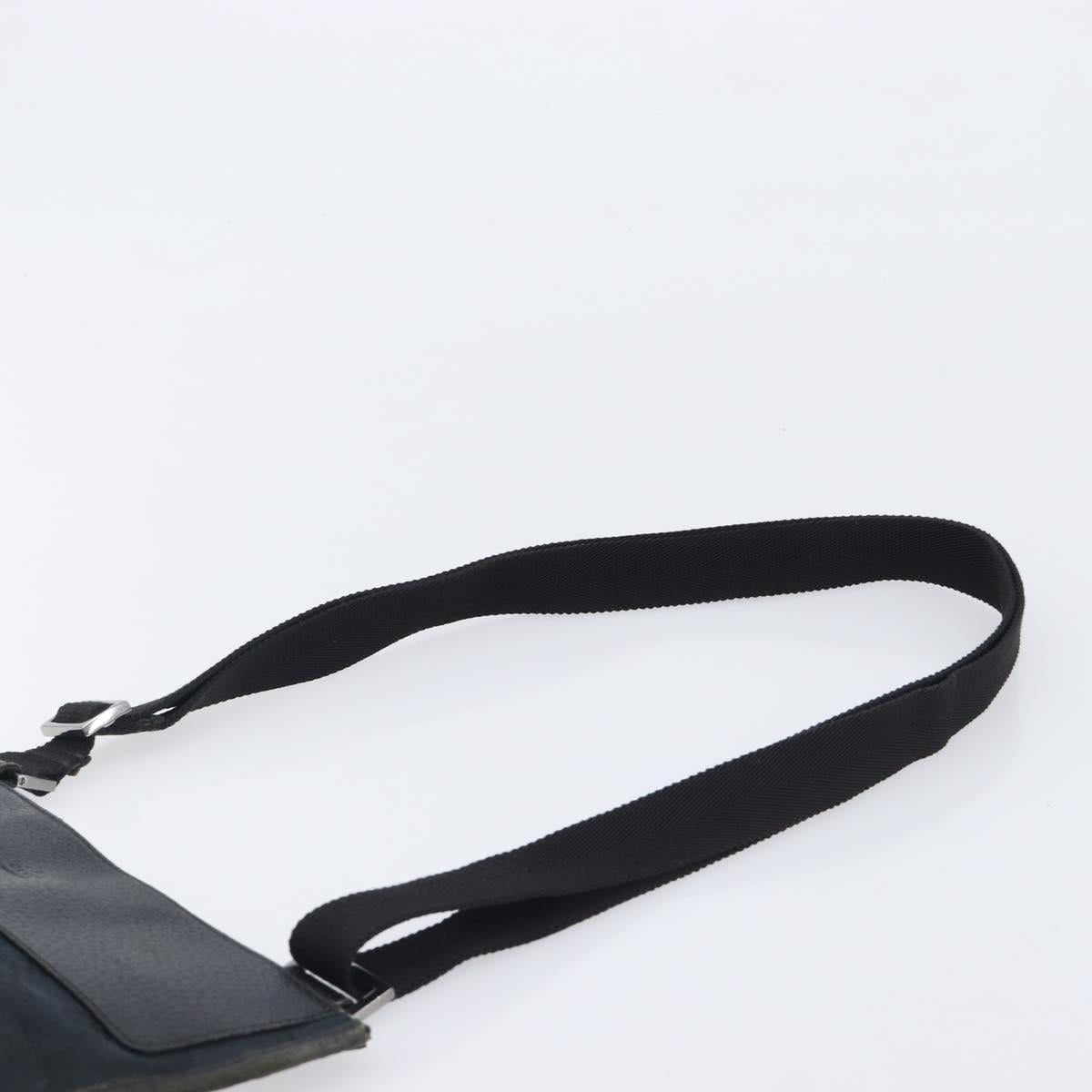 GUCCI GG Canvas Shoulder Bag Black Silver 27639 Auth 209188