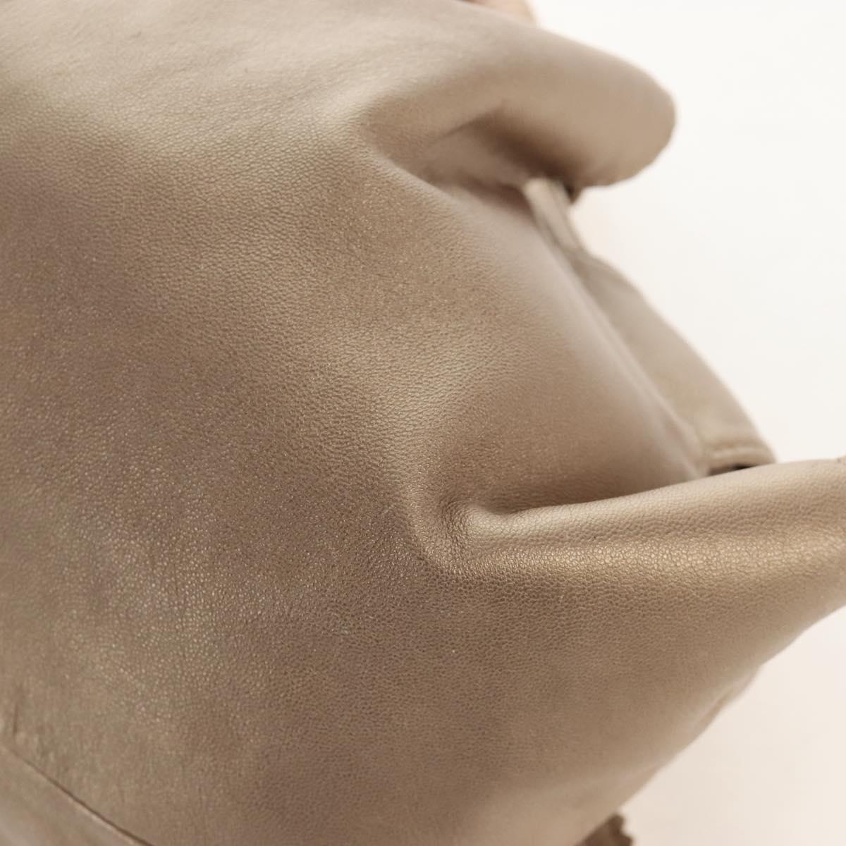 LOEWE Nappa Aire Hand Bag Leather Gold Beige Auth 209217A