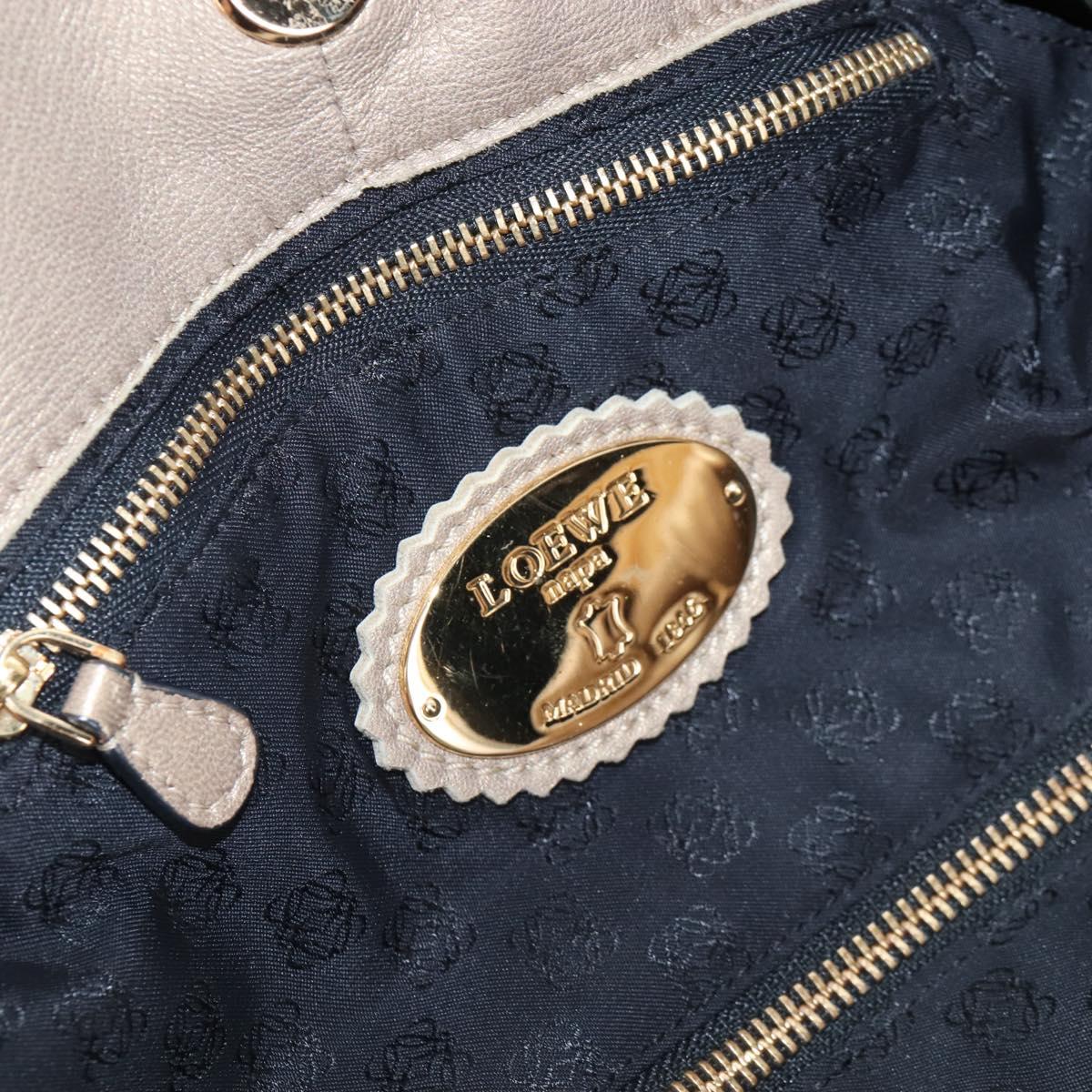 LOEWE Nappa Aire Hand Bag Leather Gold Beige Auth 209217A