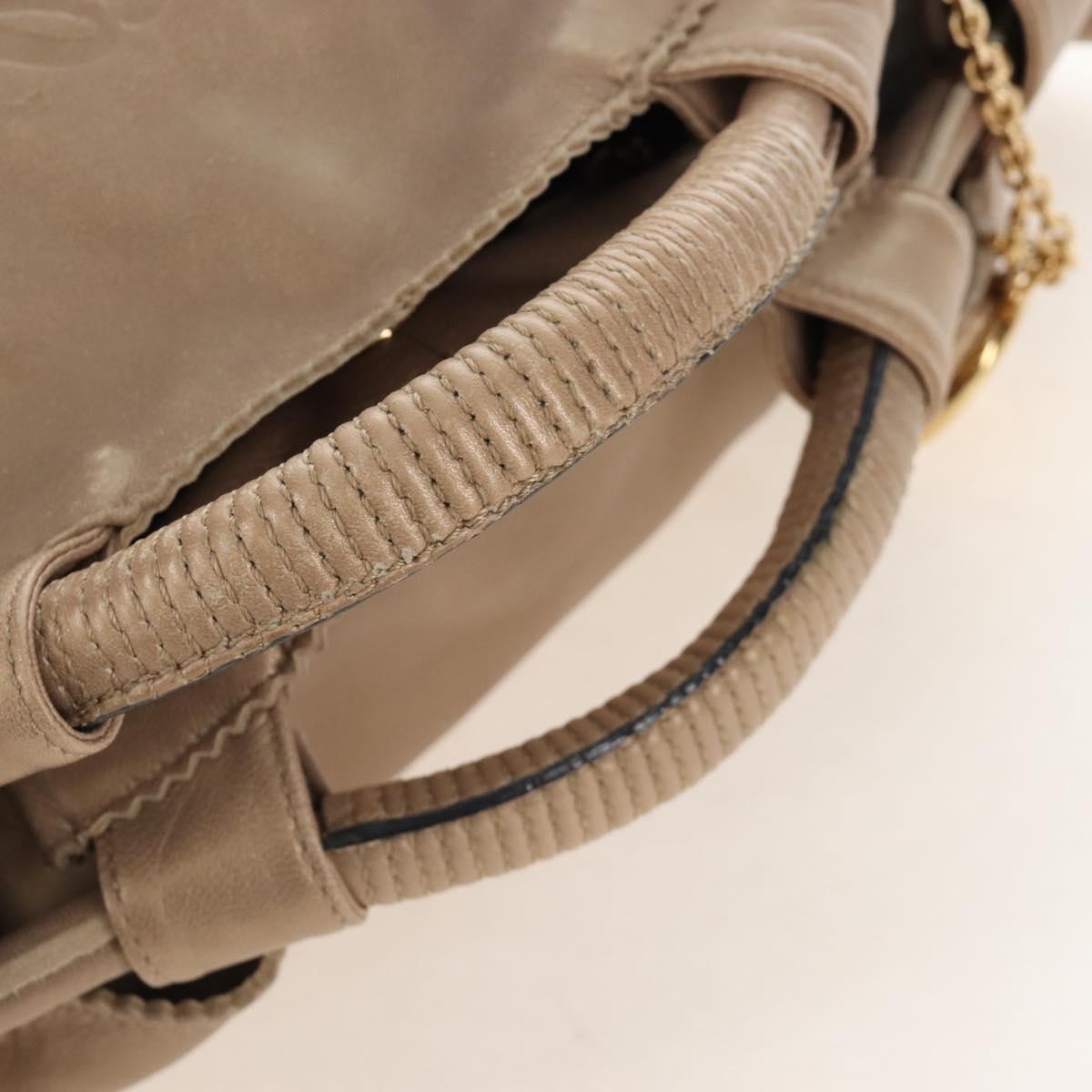 LOEWE Nappa Aire Hand Bag Leather Gold Beige Auth 209217A