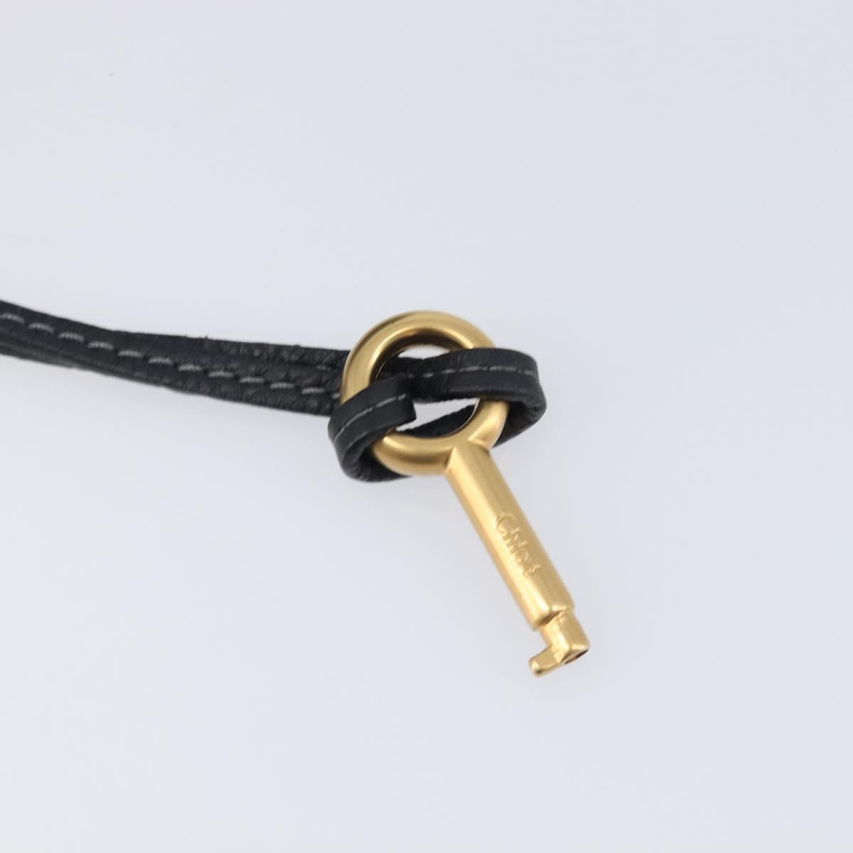 Chloe Paddington Shoulder Bag Leather Black Gold Silver Auth 209218V