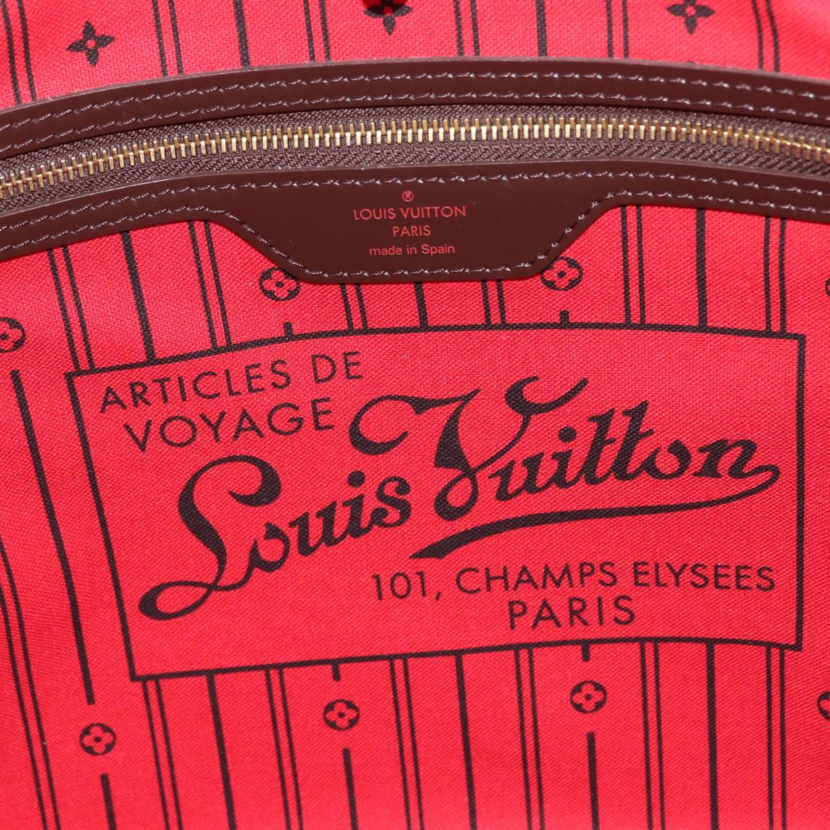LOUIS VUITTON Damier Ebene Neverfull MM Tote Bag N51105 LV Auth 209219V