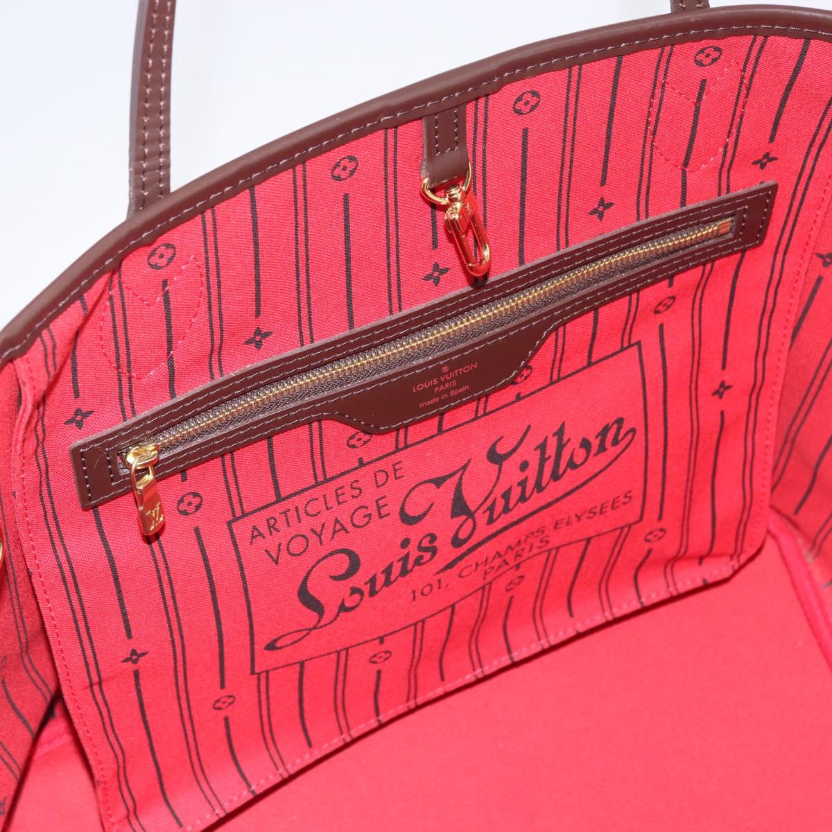 LOUIS VUITTON Damier Ebene Neverfull MM Tote Bag N51105 LV Auth 209219V