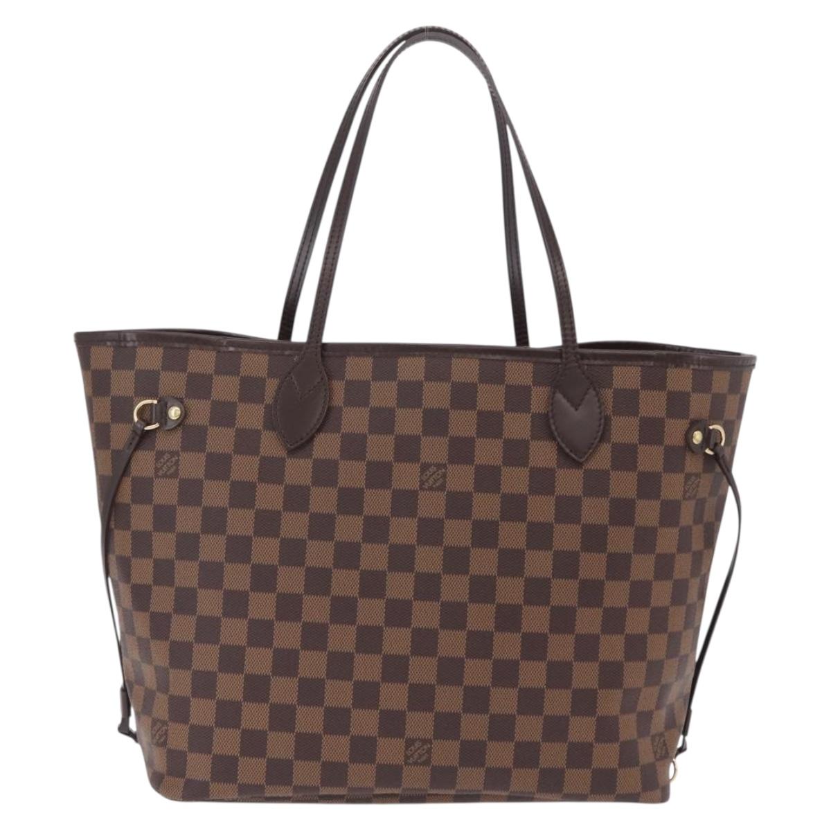 LOUIS VUITTON Damier Ebene Neverfull MM Tote Bag N51105 LV Auth 209219V