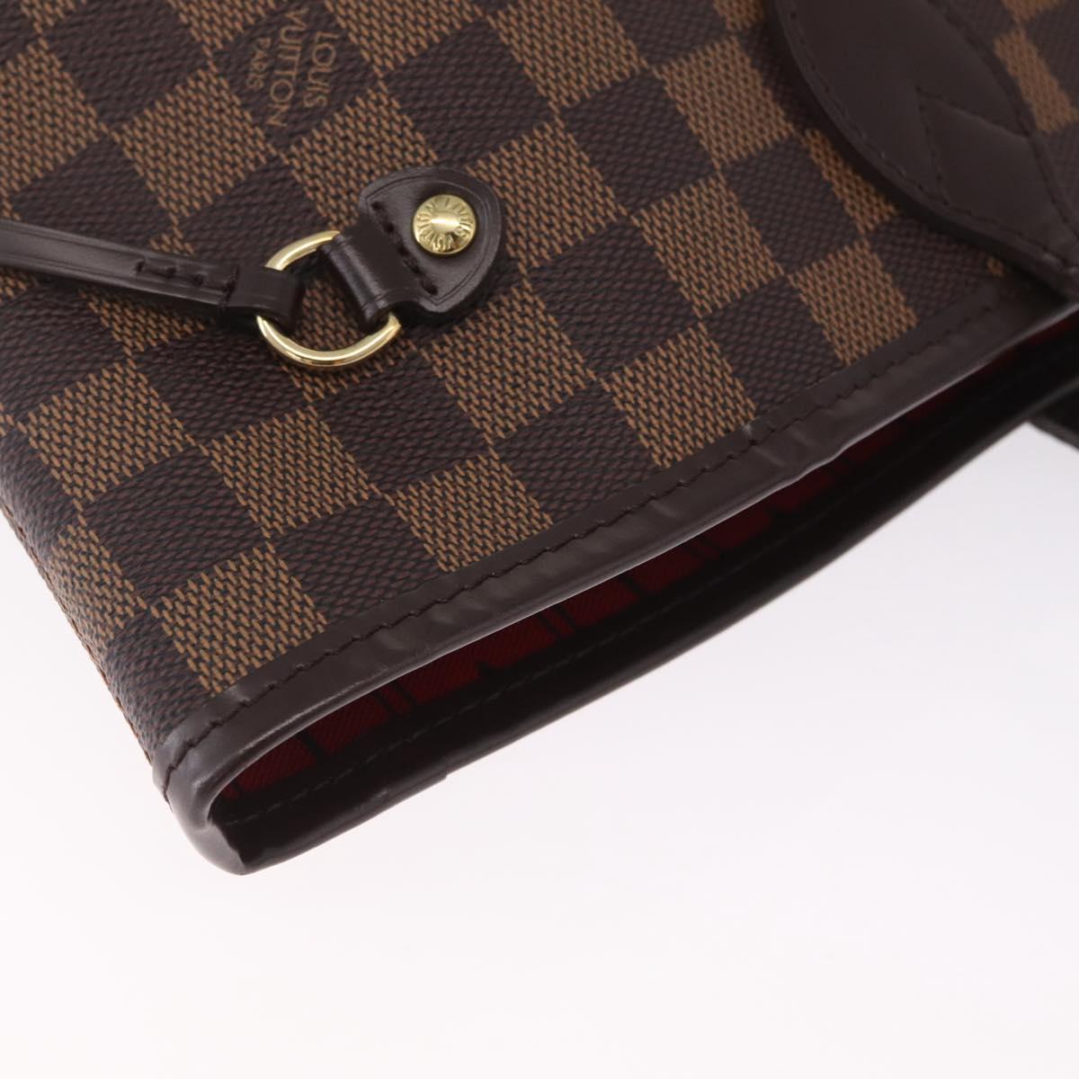 LOUIS VUITTON Damier Ebene Neverfull MM Tote Bag N51105 LV Auth 209219V