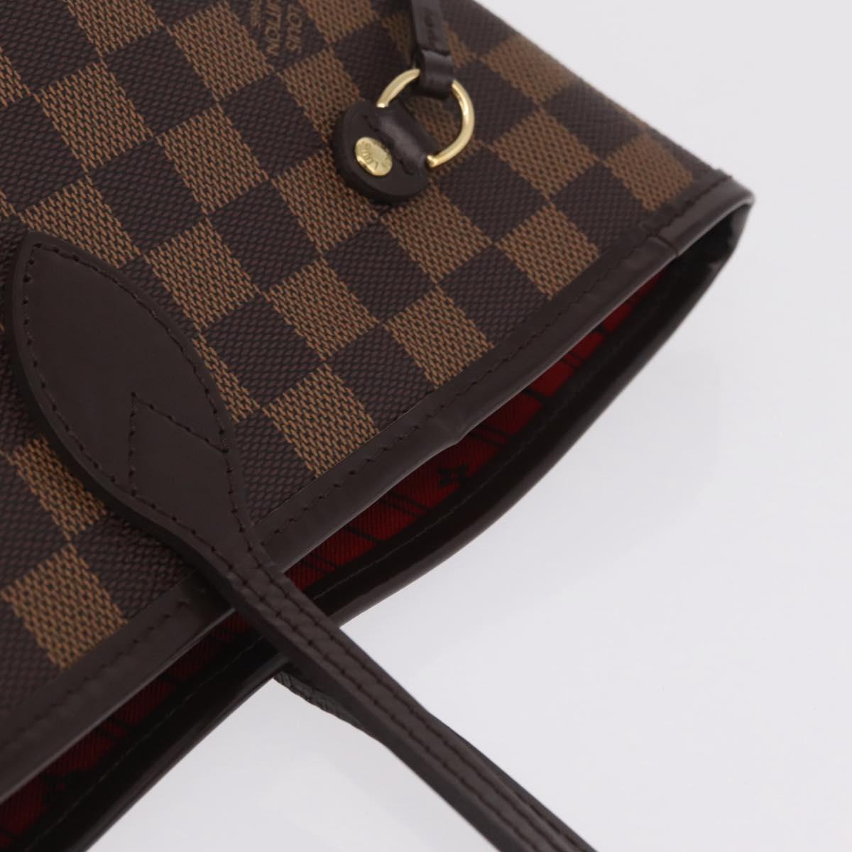 LOUIS VUITTON Damier Ebene Neverfull MM Tote Bag N51105 LV Auth 209219V
