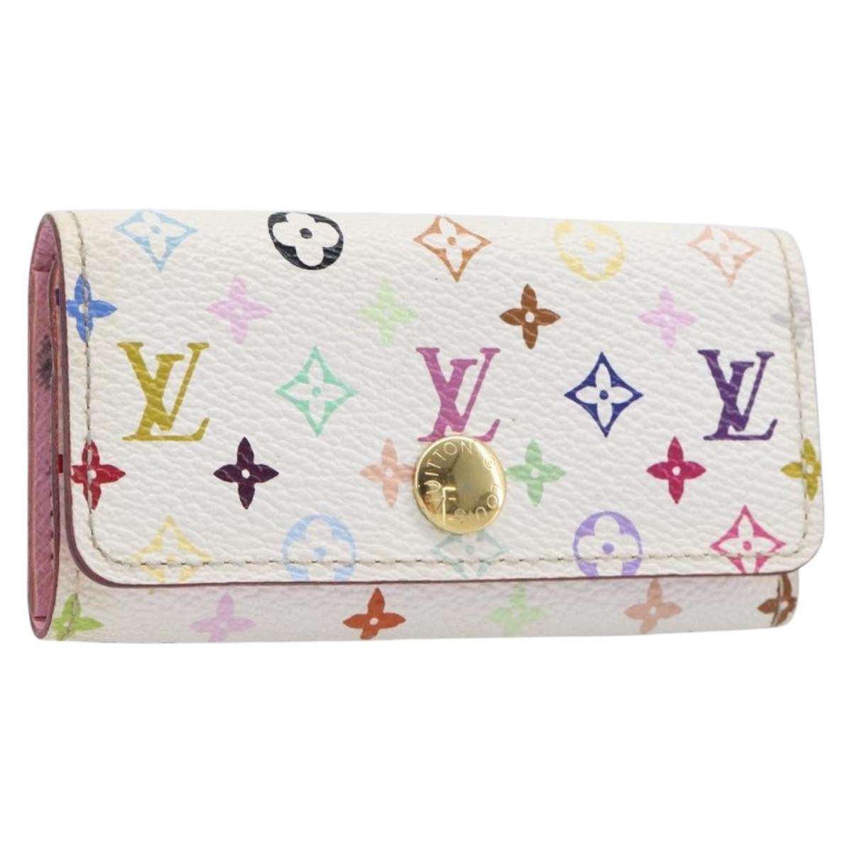 LOUIS VUITTON Monogram Multicolor Multicles 4 Key Case White M60043 Auth 209229