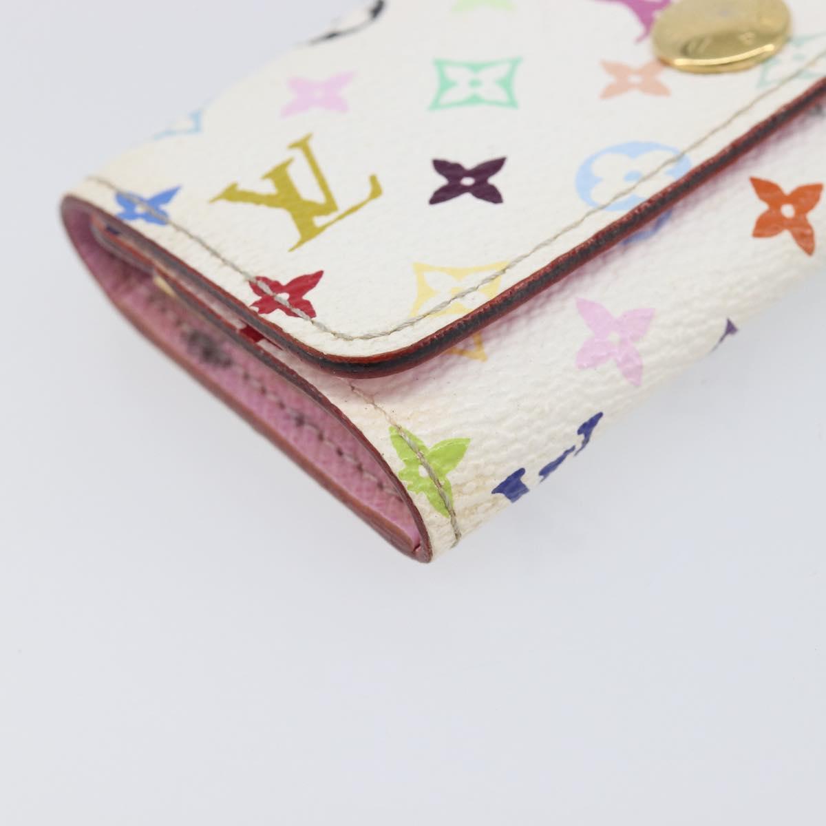 LOUIS VUITTON Monogram Multicolor Multicles 4 Key Case White M60043 Auth 209229