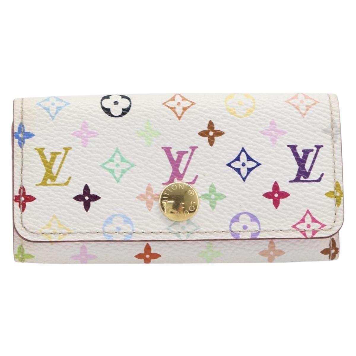 LOUIS VUITTON Monogram Multicolor Multicles 4 Key Case White M60043 Auth 209229