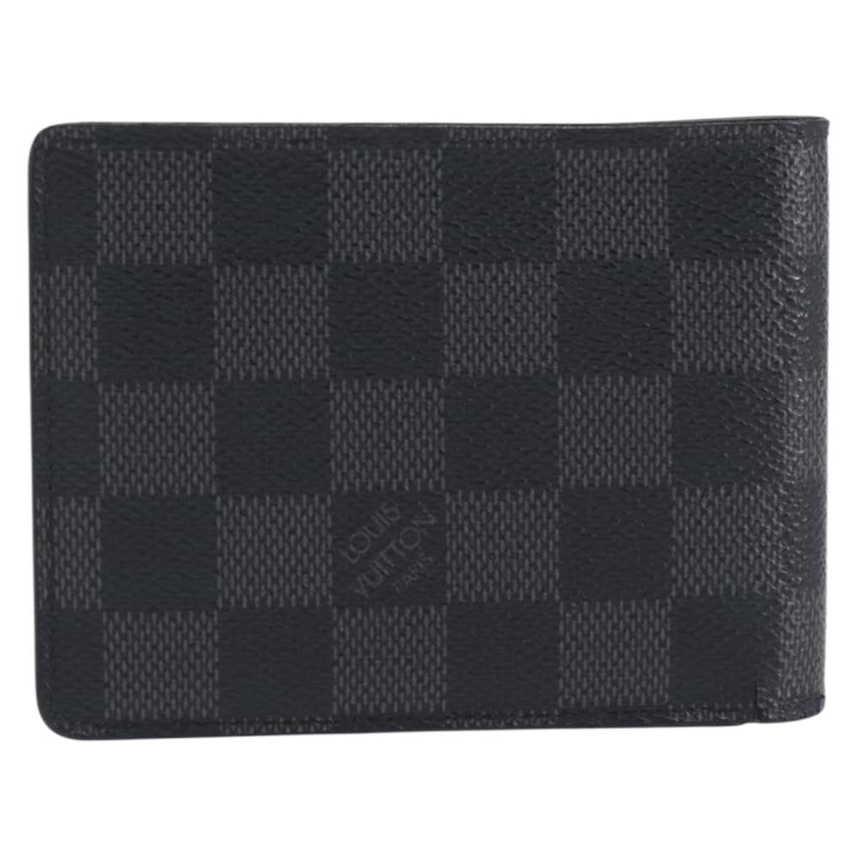 LOUIS VUITTON Damier Graphite Portefeuille Multiple Wallet N63258 LV Auth 209231