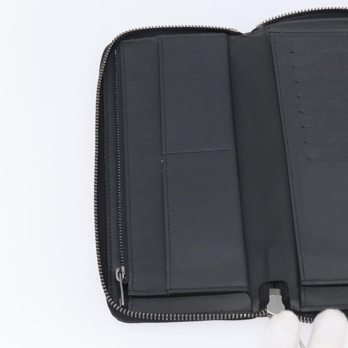 LOUIS VUITTON Damier Infini Zippy Wallet Vertical Black N63549 LV Auth 209234