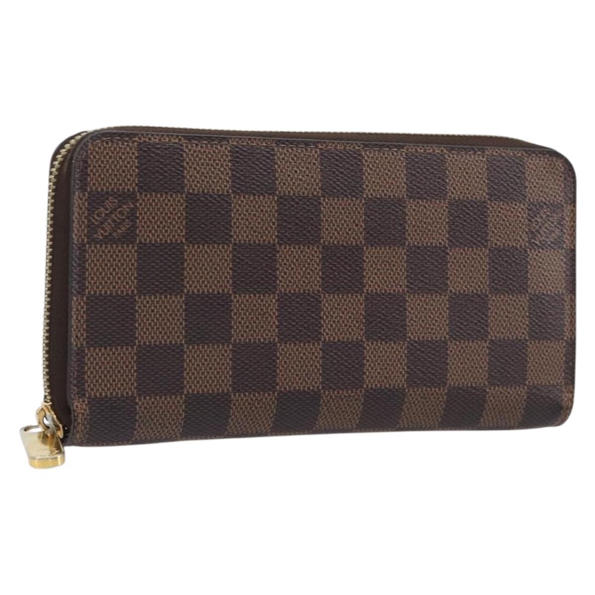 LOUIS VUITTON Damier Ebene Zippy Wallet Long Wallet N41661 LV Auth 209235