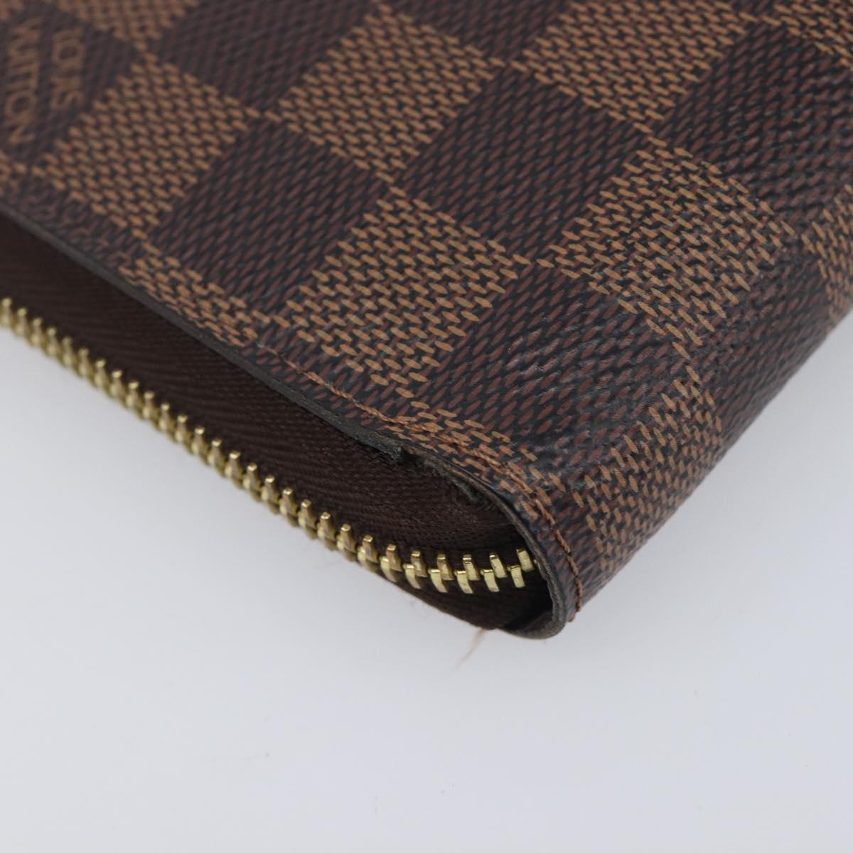 LOUIS VUITTON Damier Ebene Zippy Wallet Long Wallet N41661 LV Auth 209235