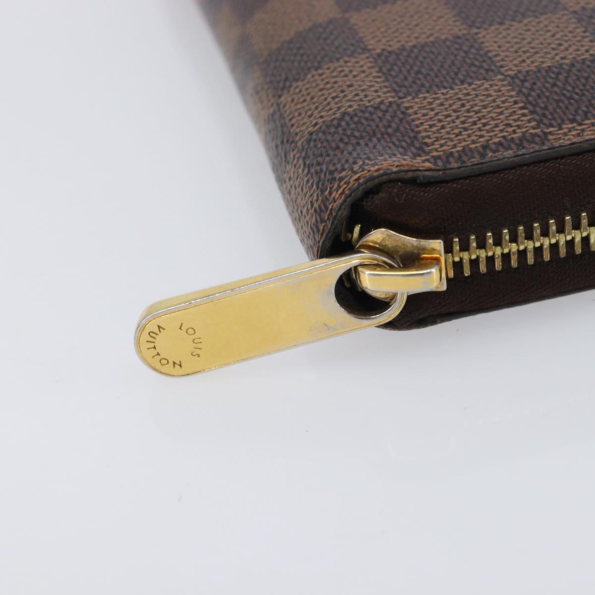 LOUIS VUITTON Damier Ebene Zippy Wallet Long Wallet N41661 LV Auth 209235