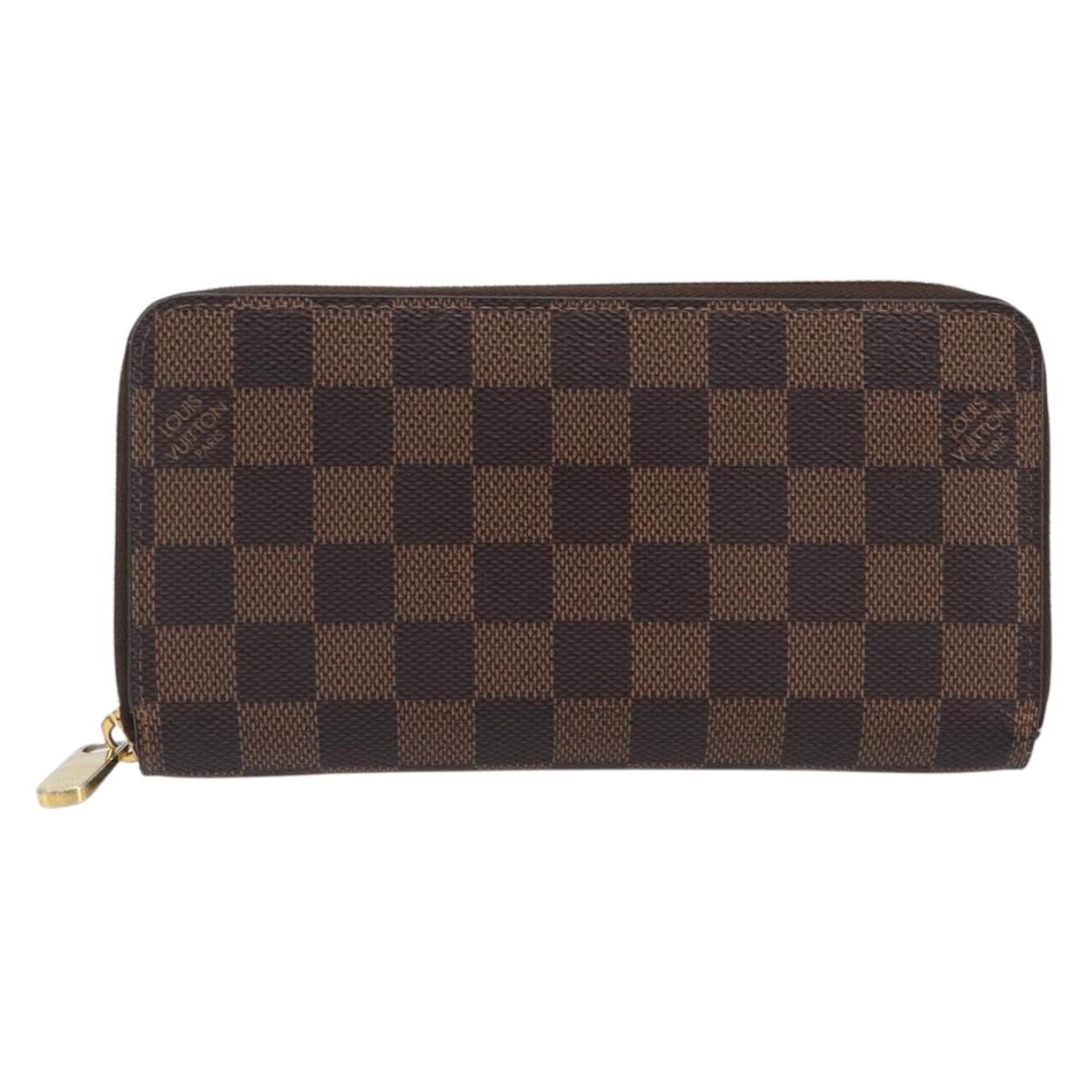 LOUIS VUITTON Damier Ebene Zippy Wallet Long Wallet N41661 LV Auth 209235
