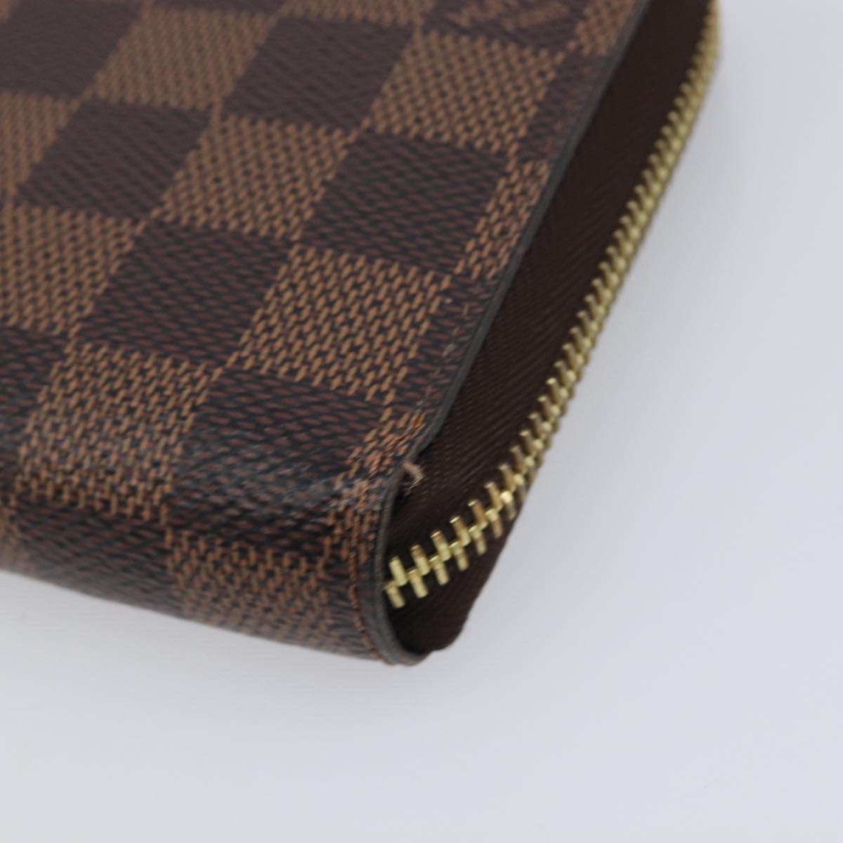 LOUIS VUITTON Damier Ebene Zippy Wallet Long Wallet N41661 LV Auth 209235