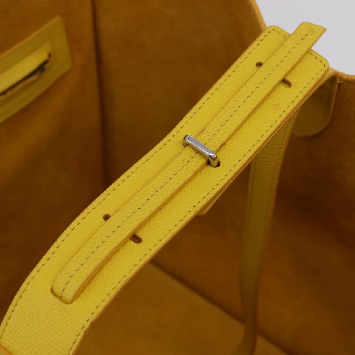CELINE Luggage Phantom Hand Bag Leather Yellow Silver Auth 209237A