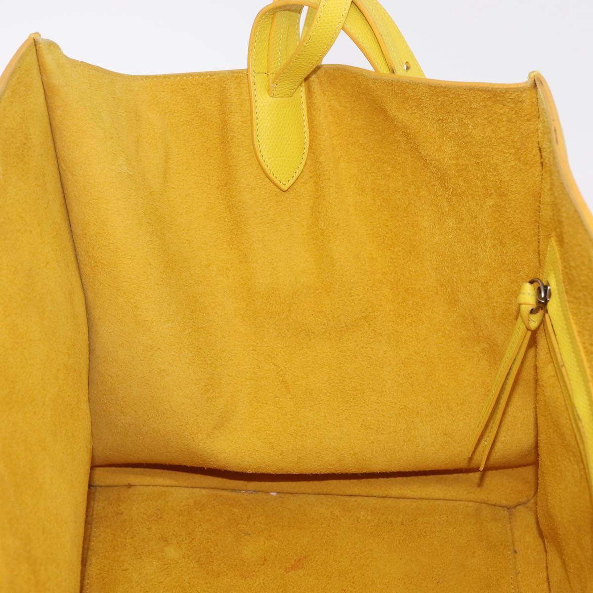 CELINE Luggage Phantom Hand Bag Leather Yellow Silver Auth 209237A