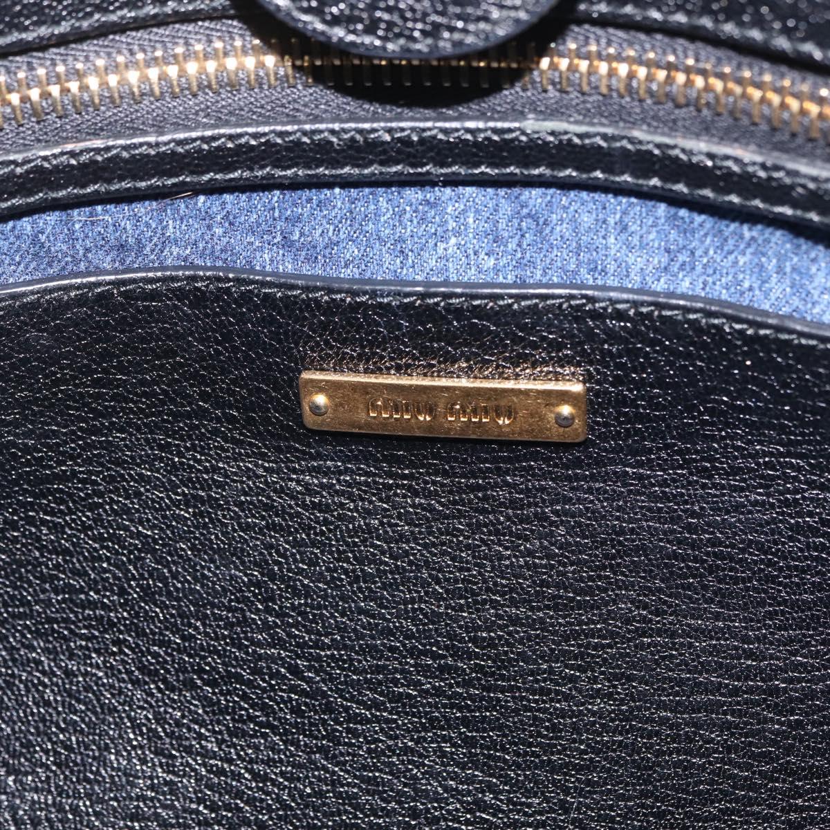 Miu Miu Matelasse Hand Bag Denim 2way Blue Gold Tone Auth 209238A