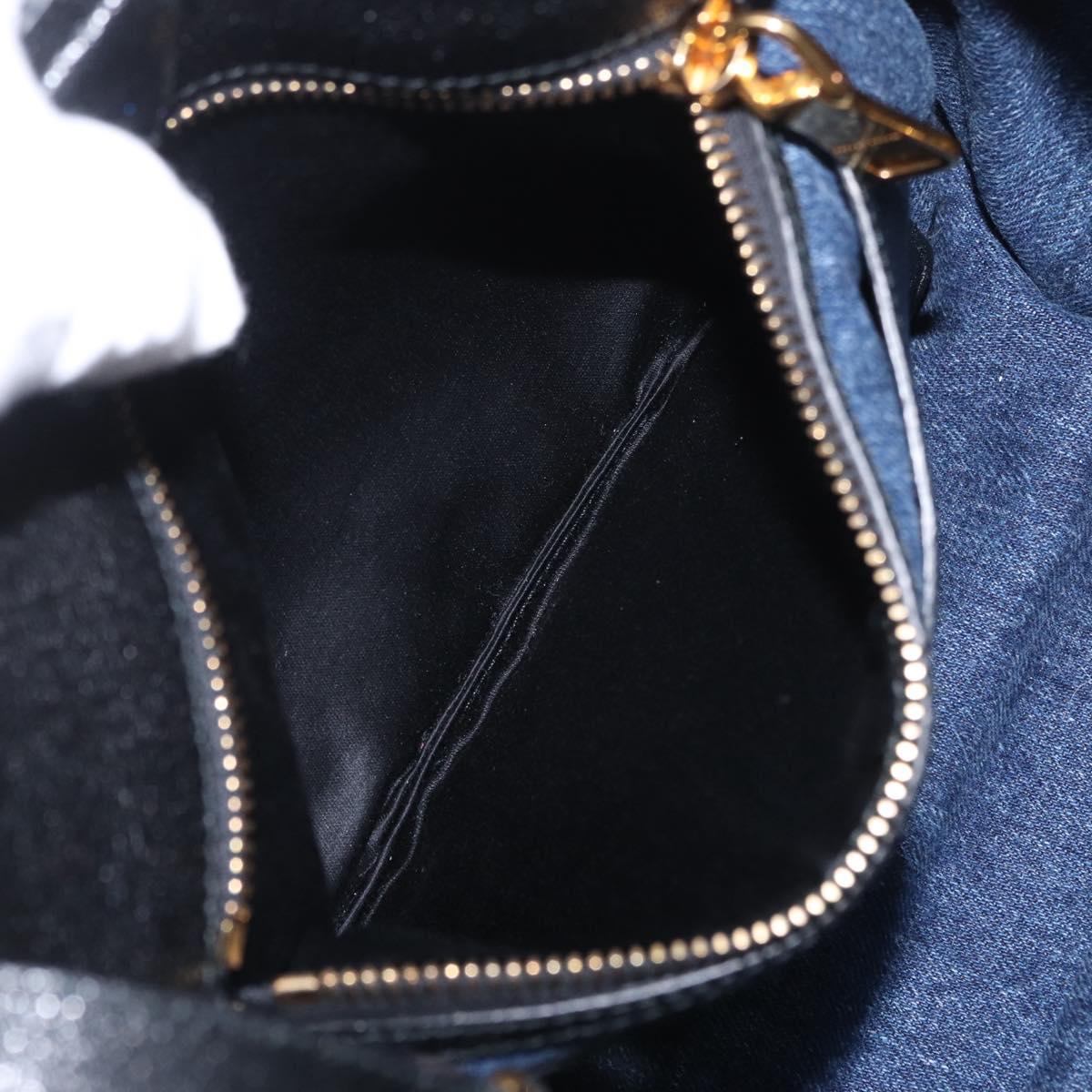 Miu Miu Matelasse Hand Bag Denim 2way Blue Gold Tone Auth 209238A