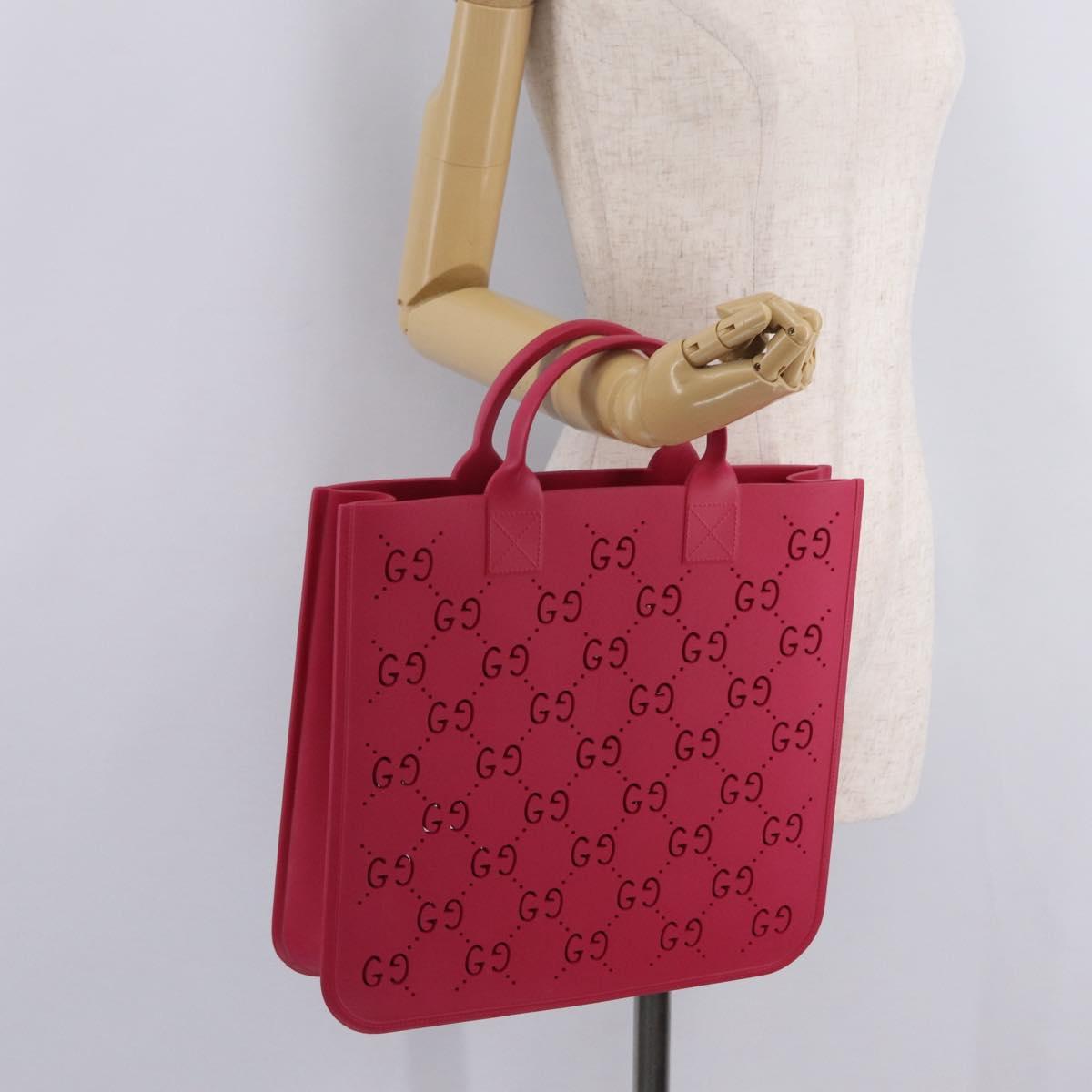 GUCCI GG Canvas Children Hand Bag Rubber Pink 679365 Auth 209239M