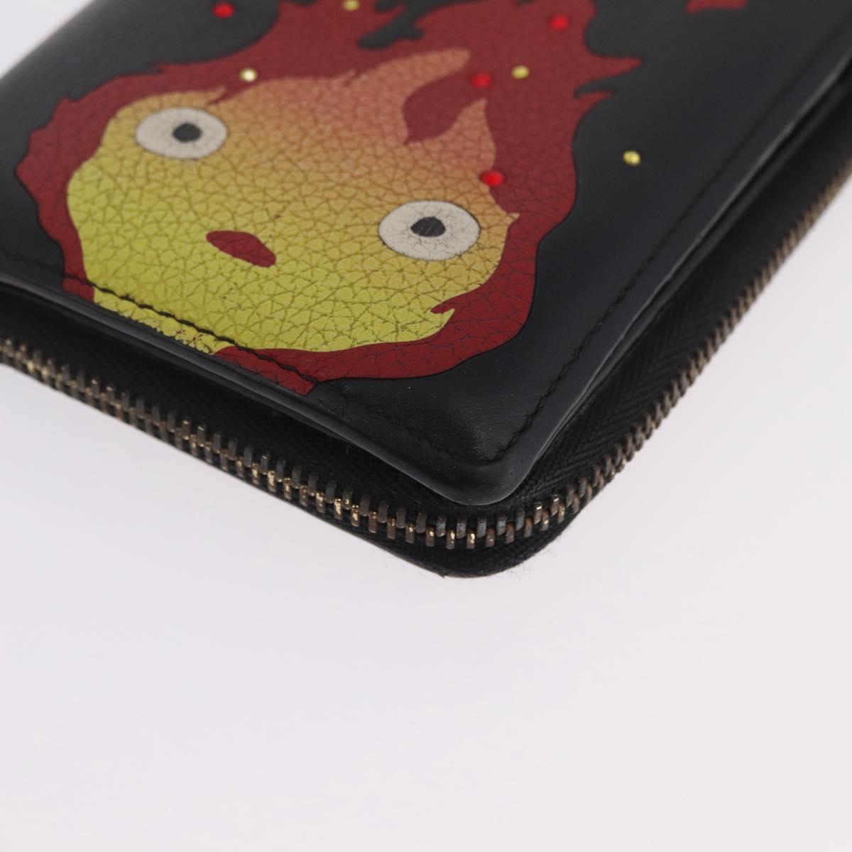 LOEWE Ghibli Howl's Moving Castle Calcifer Wallet Leather Black Auth 209245M