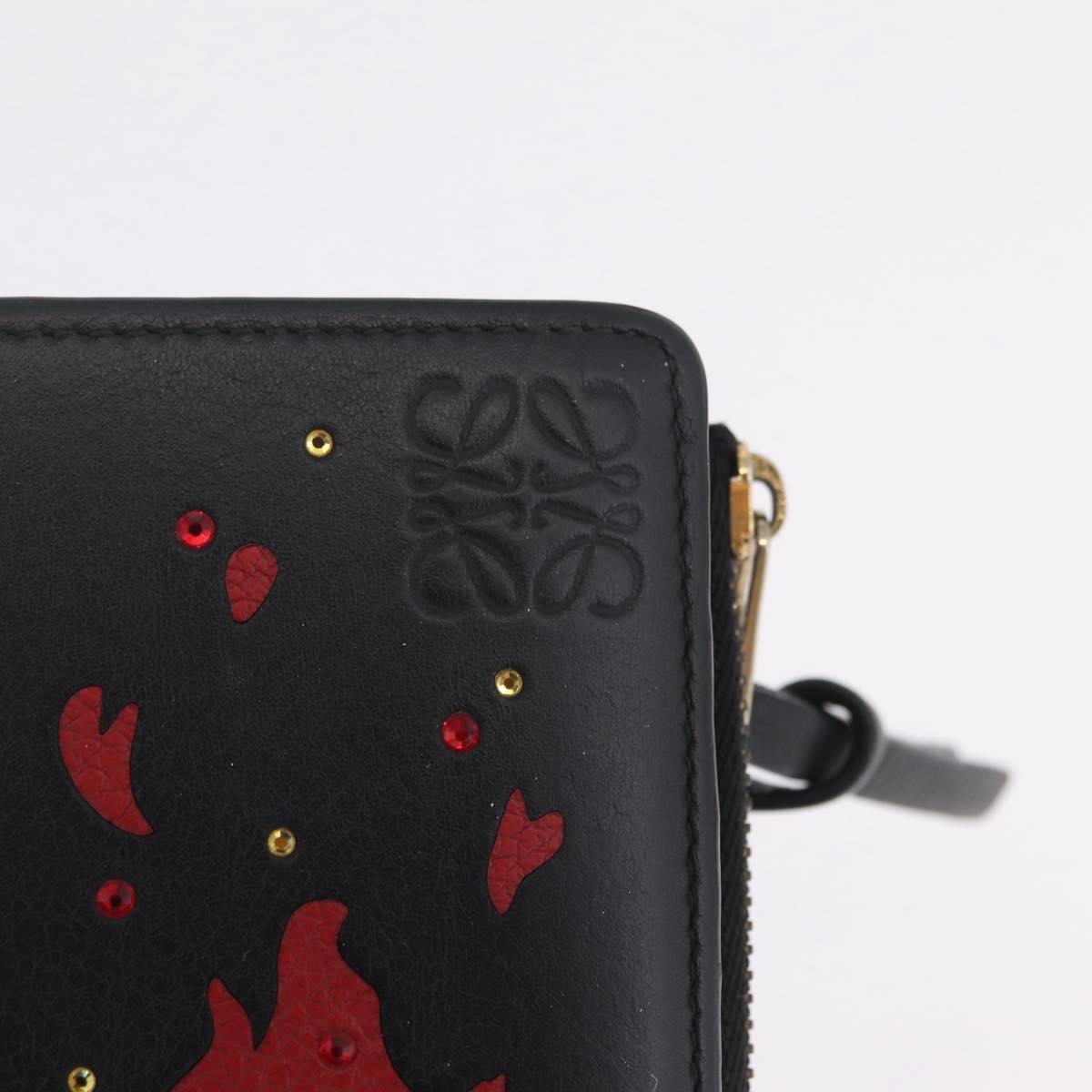 LOEWE Ghibli Howl's Moving Castle Calcifer Wallet Leather Black Auth 209245M