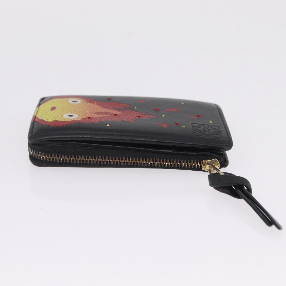 LOEWE Ghibli Howl's Moving Castle Calcifer Wallet Leather Black Auth 209245M