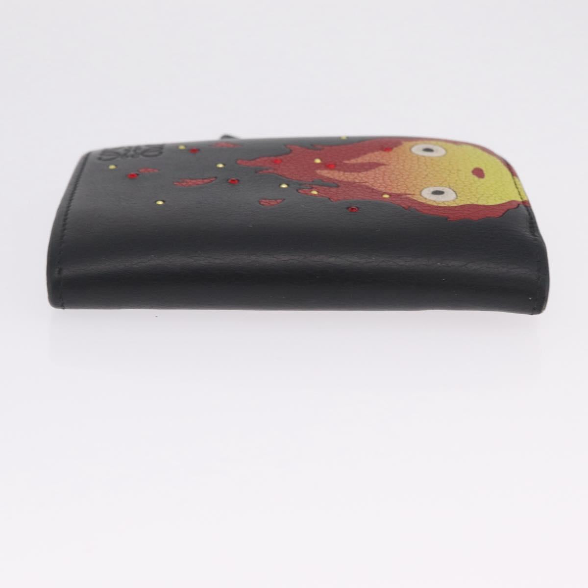 LOEWE Ghibli Howl's Moving Castle Calcifer Wallet Leather Black Auth 209245M