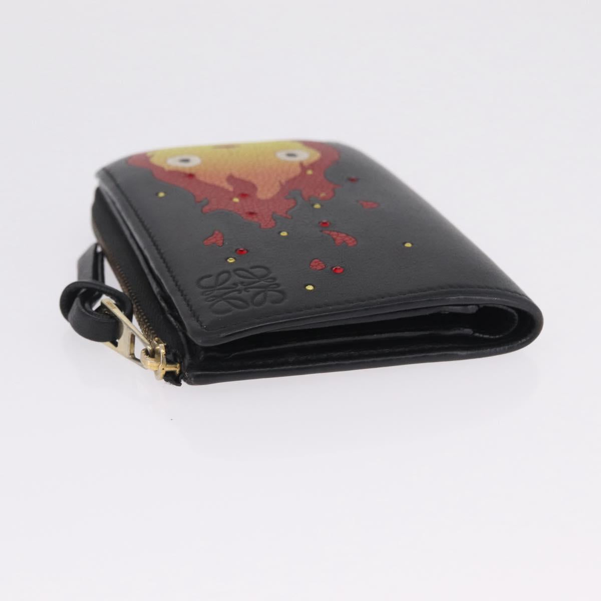 LOEWE Ghibli Howl's Moving Castle Calcifer Wallet Leather Black Auth 209245M