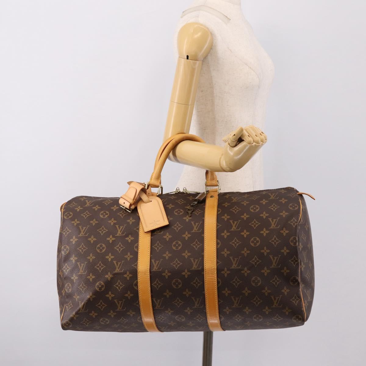 LOUIS VUITTON Monogram Keepall 50 Boston Bag M41426 LV Auth 209252A