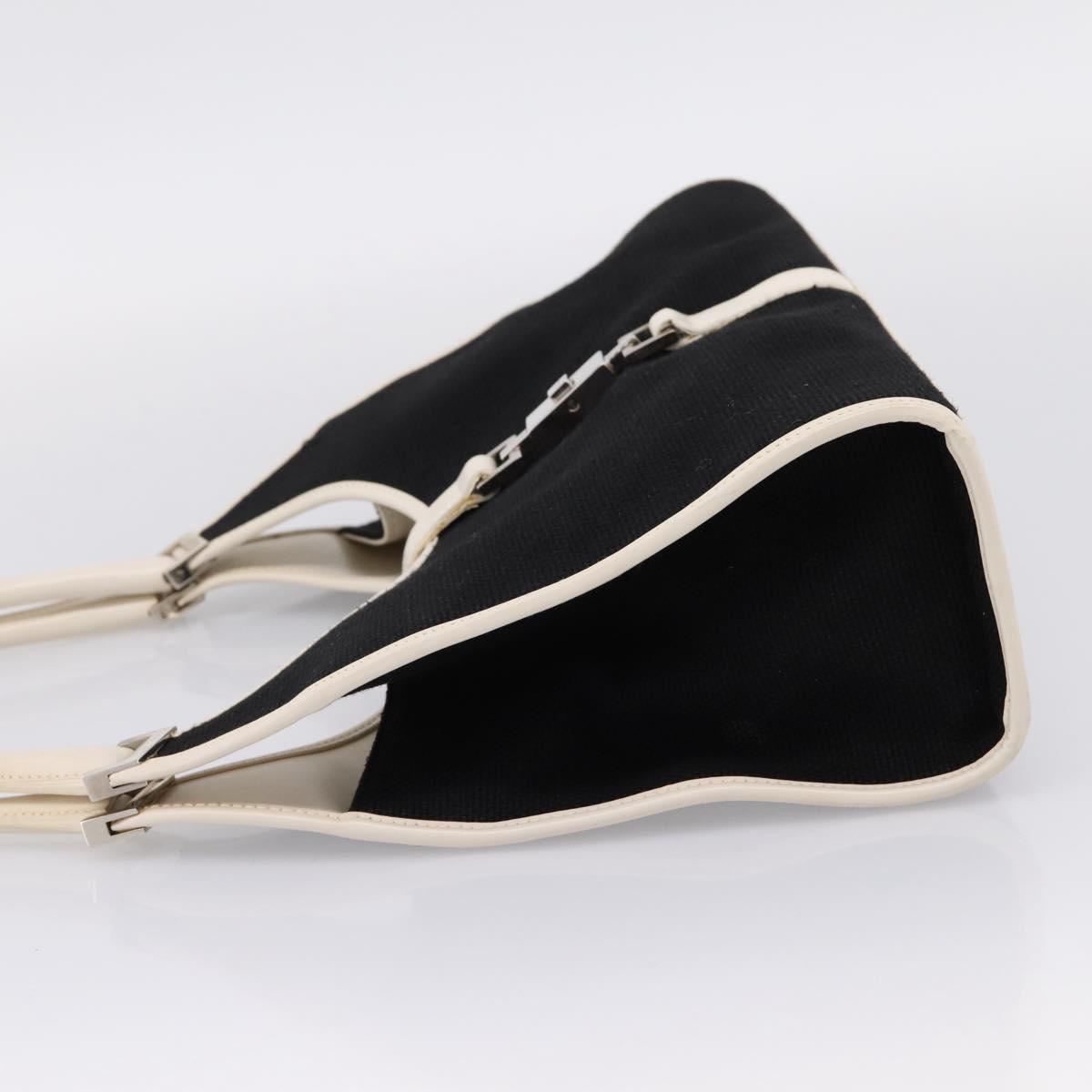 GUCCI Jackie Shoulder Bag Canvas Black Silver 002 1067 1705 Auth 209253A