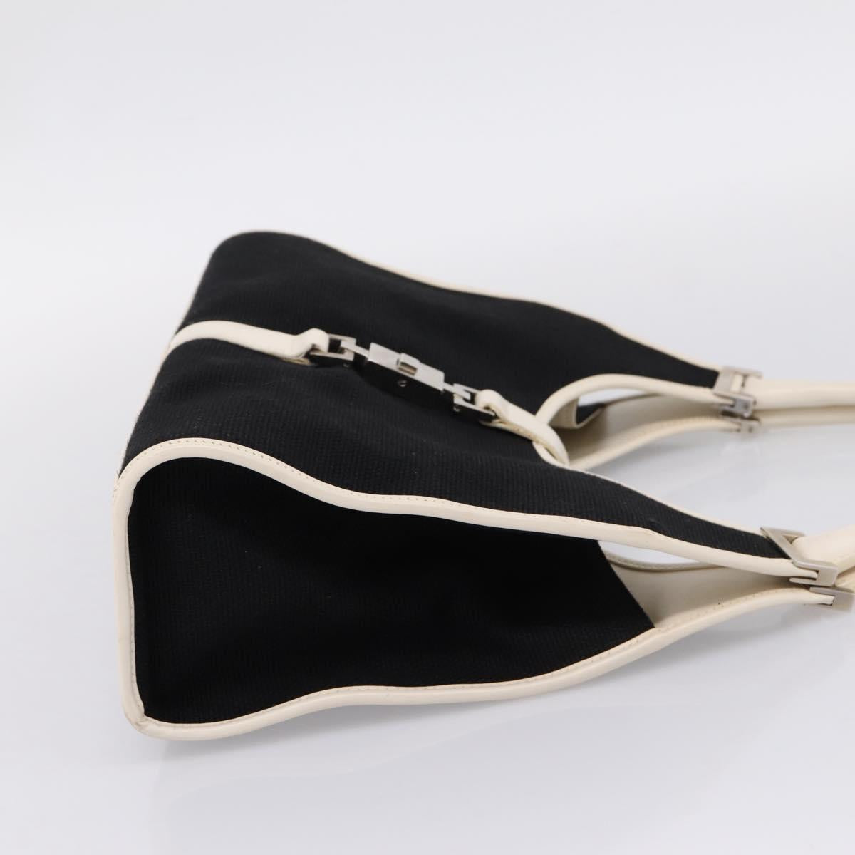 GUCCI Jackie Shoulder Bag Canvas Black Silver 002 1067 1705 Auth 209253A