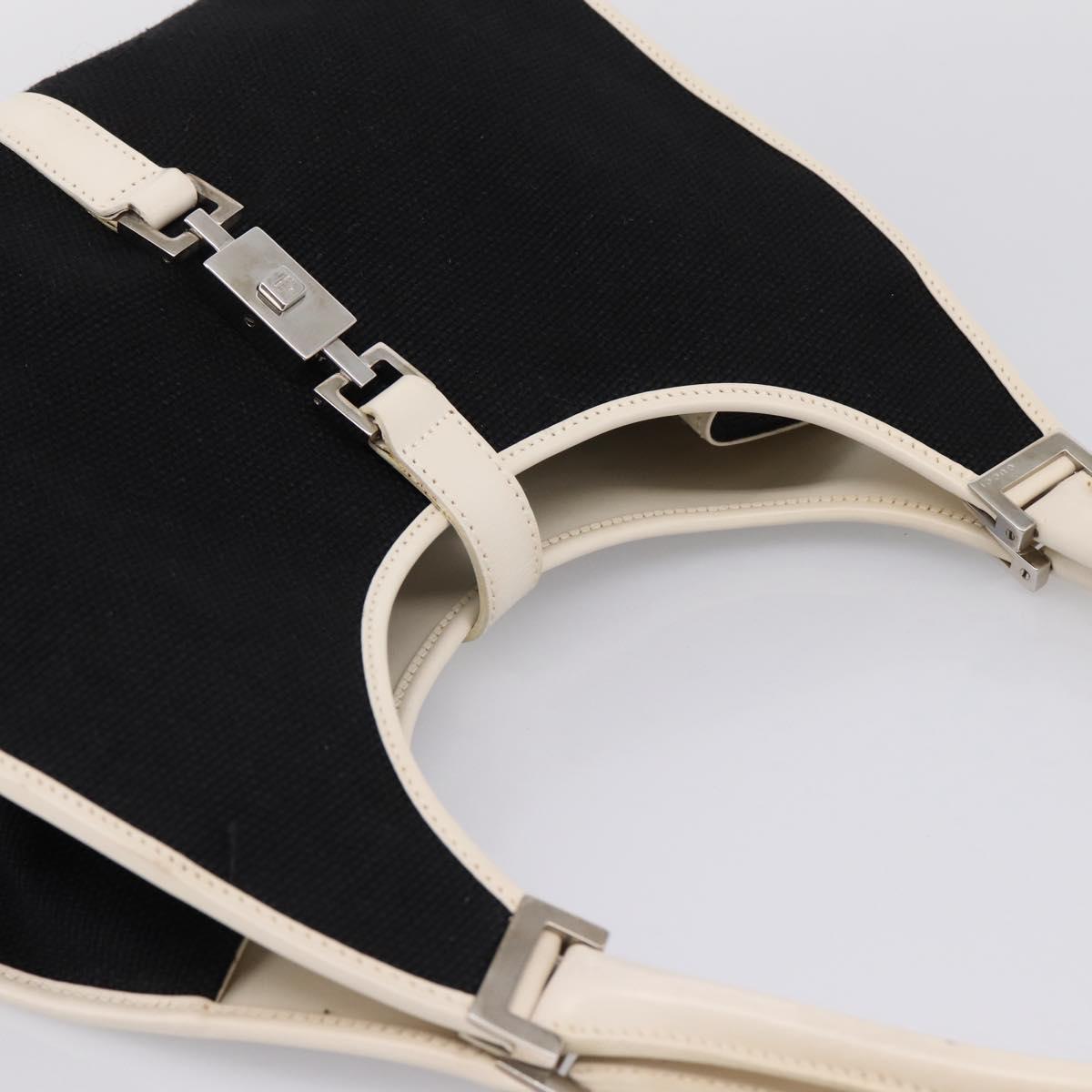GUCCI Jackie Shoulder Bag Canvas Black Silver 002 1067 1705 Auth 209253A