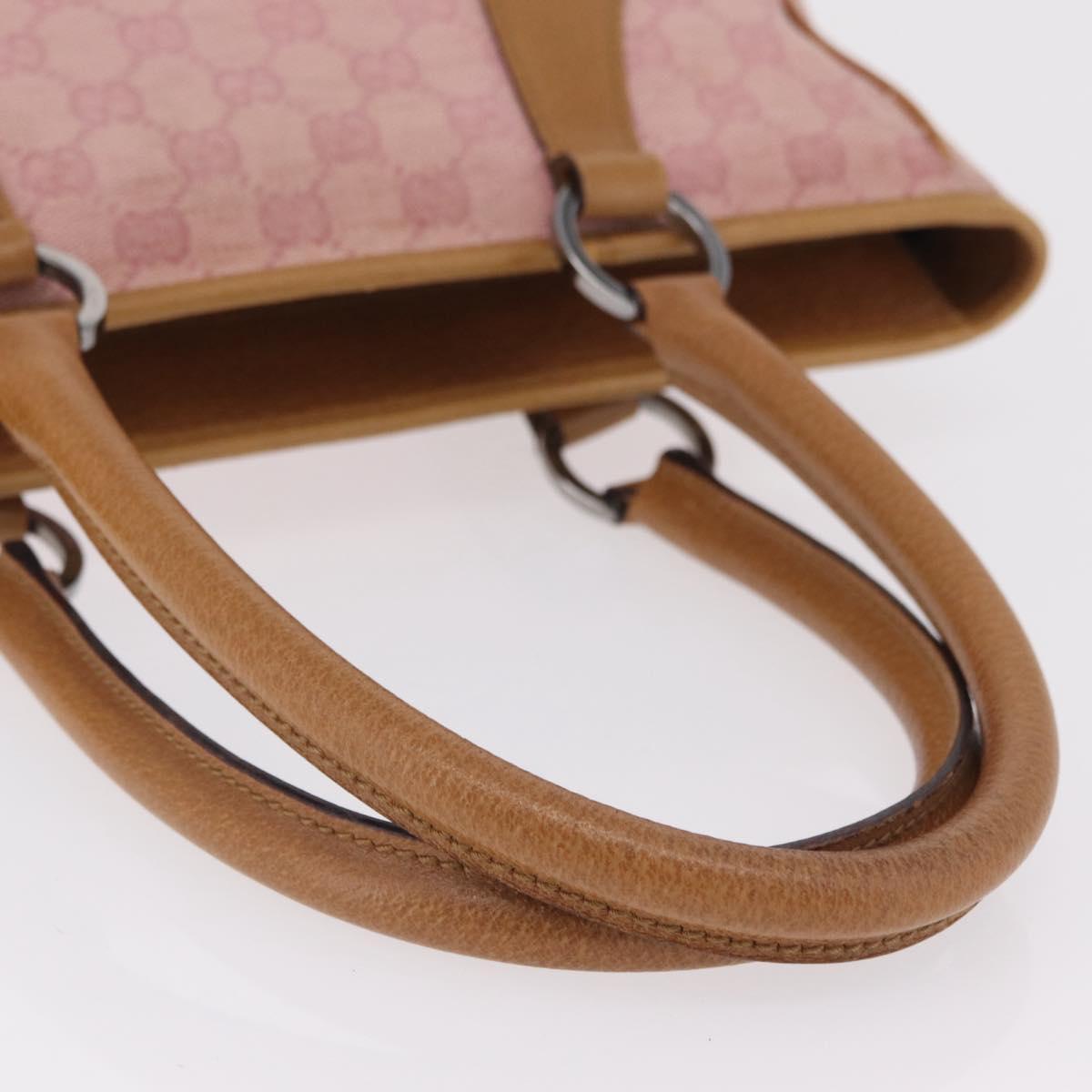 GUCCI GG Canvas Hand Bag Pink Silver 113011 Auth 209260
