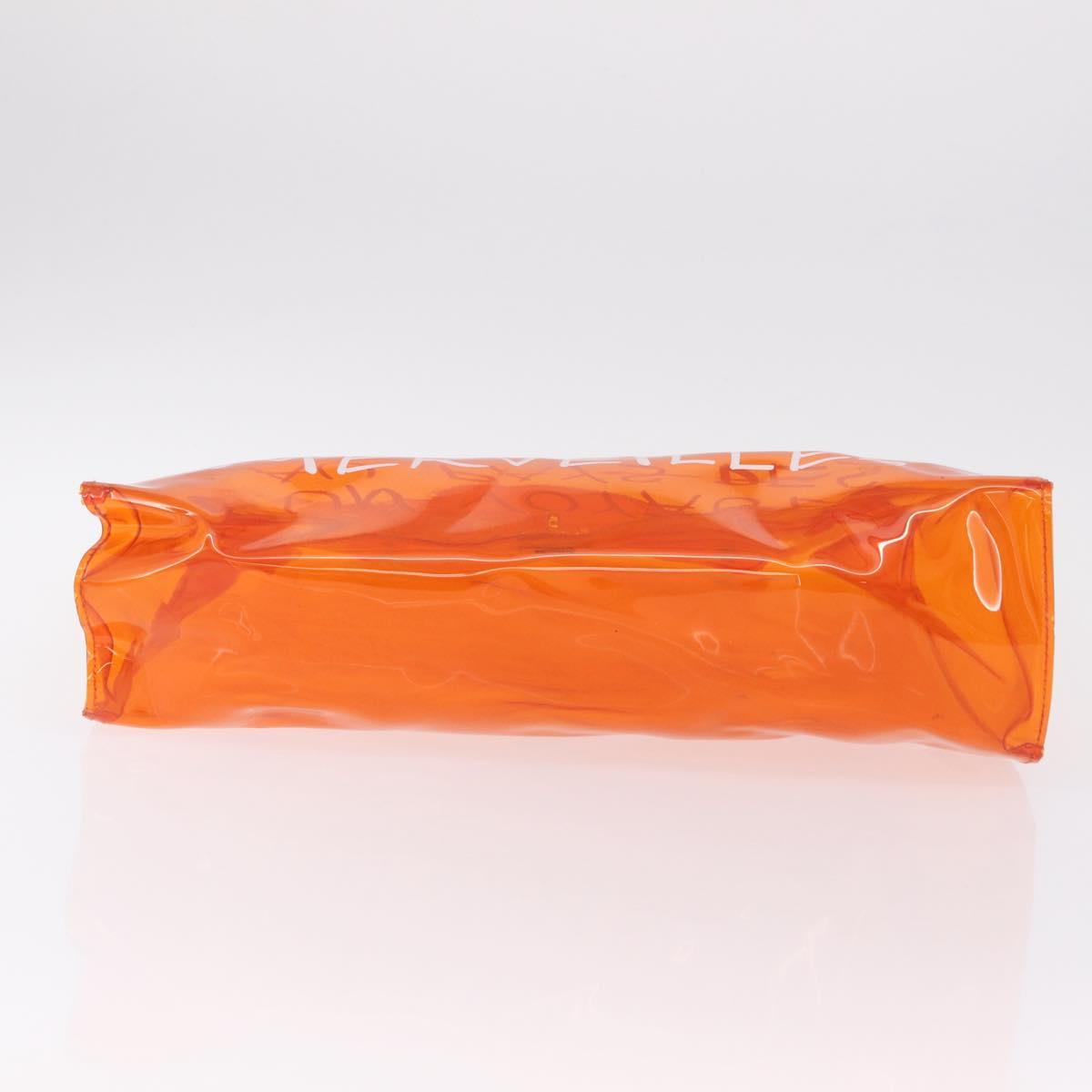 HERMES Vinyl Kelly Hand Bag Vinyl Orange Auth 209264