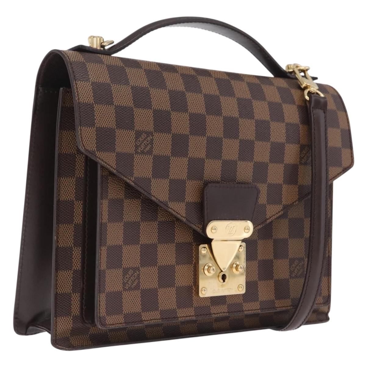 LOUIS VUITTON Damier Ebene Monceau 28 Hand Bag SPO 2way N48088 LV Auth 209267A