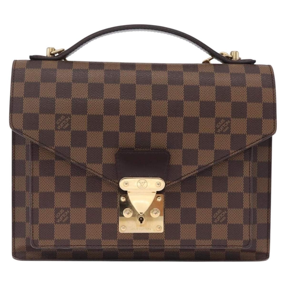 LOUIS VUITTON Damier Ebene Monceau 28 Hand Bag SPO 2way N48088 LV Auth 209267A
