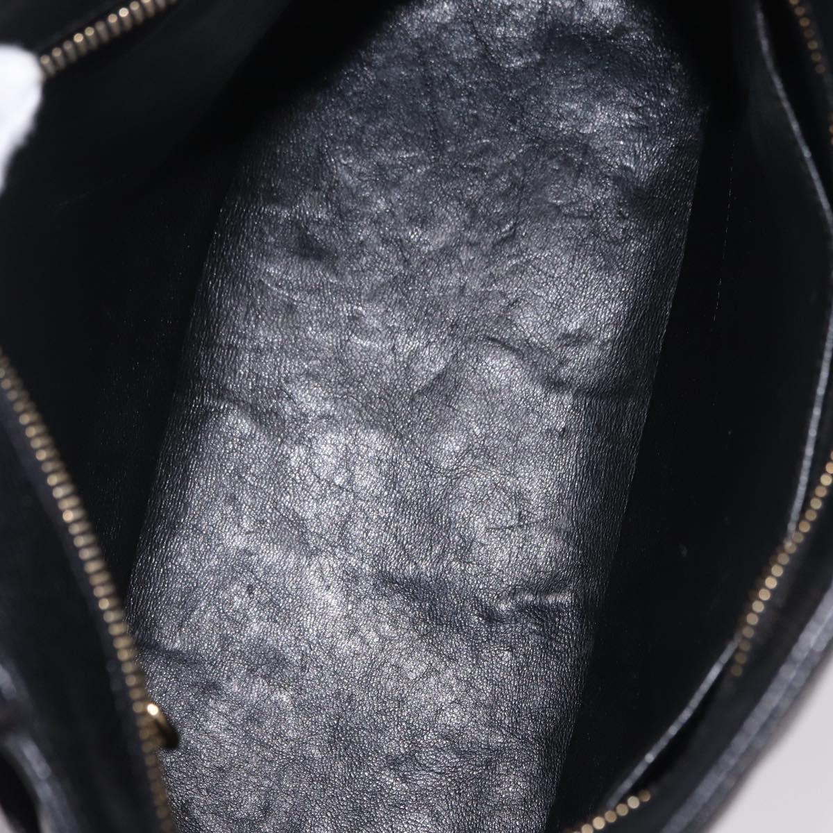CHANEL Standard Tote Bag Caviar Skin Black Gold CC Auth 209268V