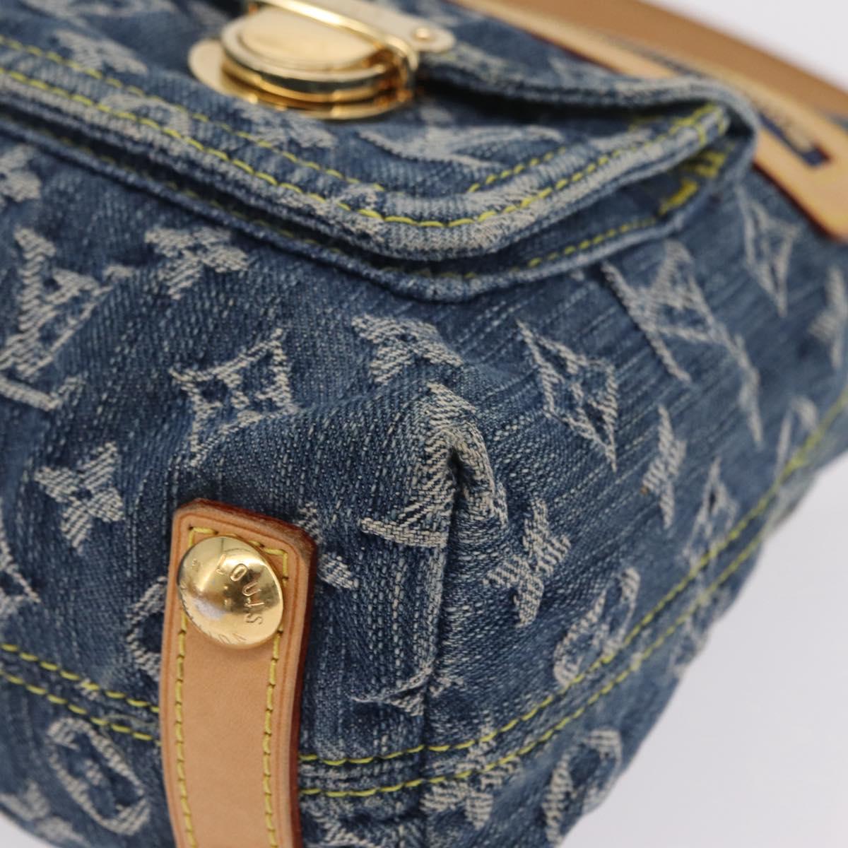 LOUIS VUITTON Monogram Denim Buggy PM Shoulder Bag Blue M95049 LV Auth 209281V
