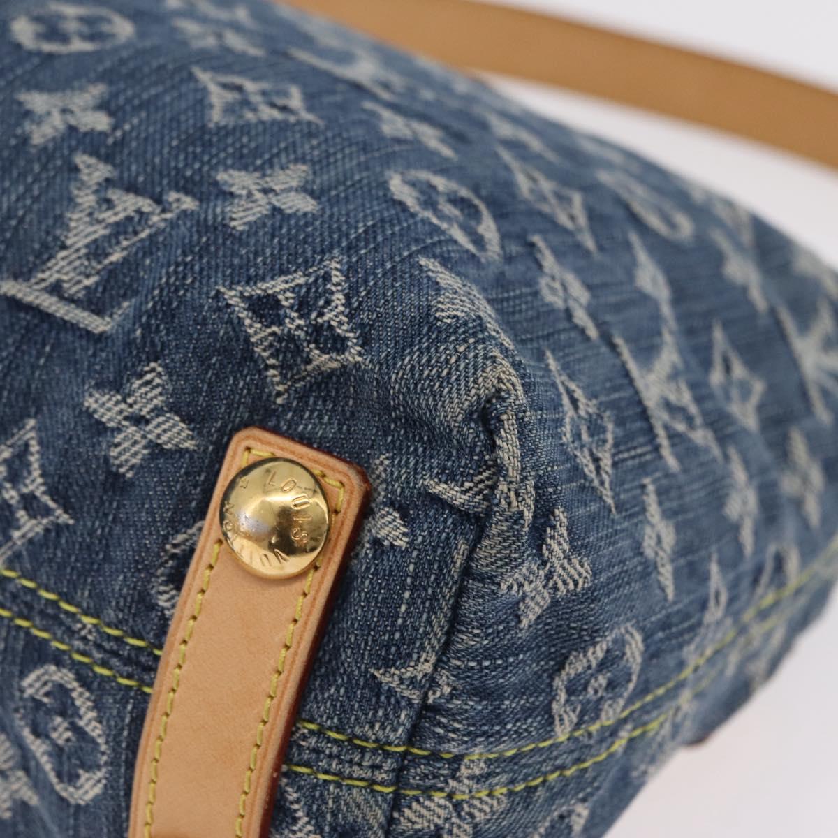 LOUIS VUITTON Monogram Denim Buggy PM Shoulder Bag Blue M95049 LV Auth 209281V